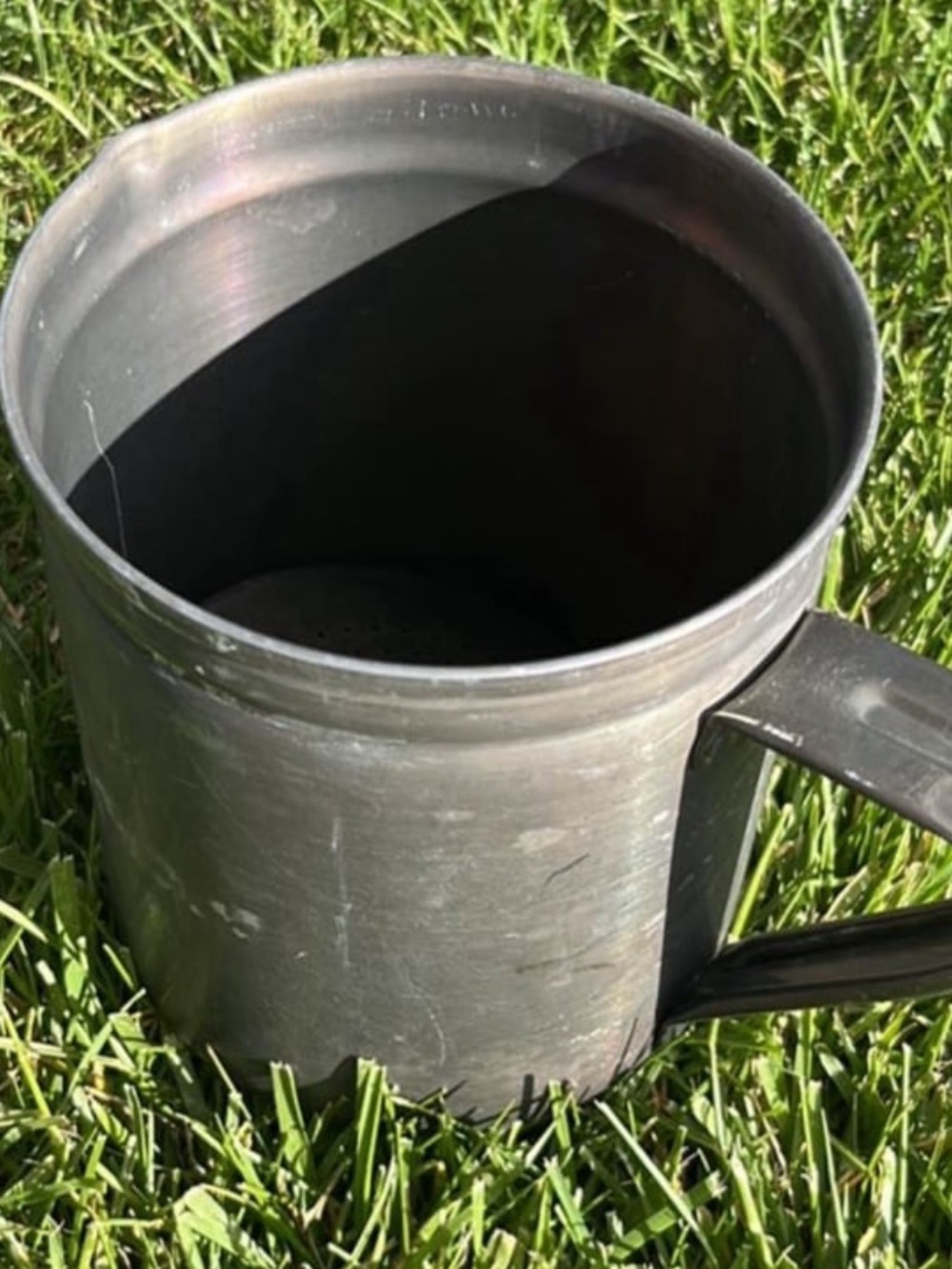 Vintage Metal Camping Mug in Gunmetal Gray